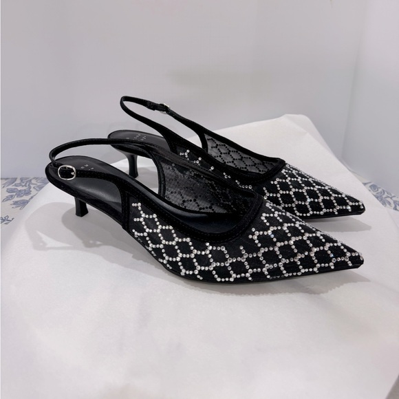 A new day Black and Silver Embellished Heels holiday party formal size 10 - Picture 4 of 4